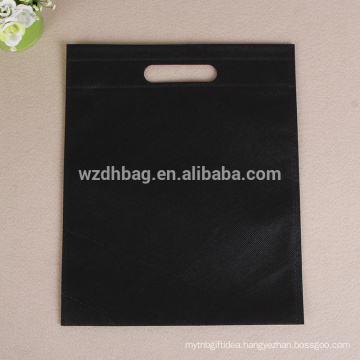 Reusable Wholesale Black Color Promotional Non Woven Die Cut Genal Bag